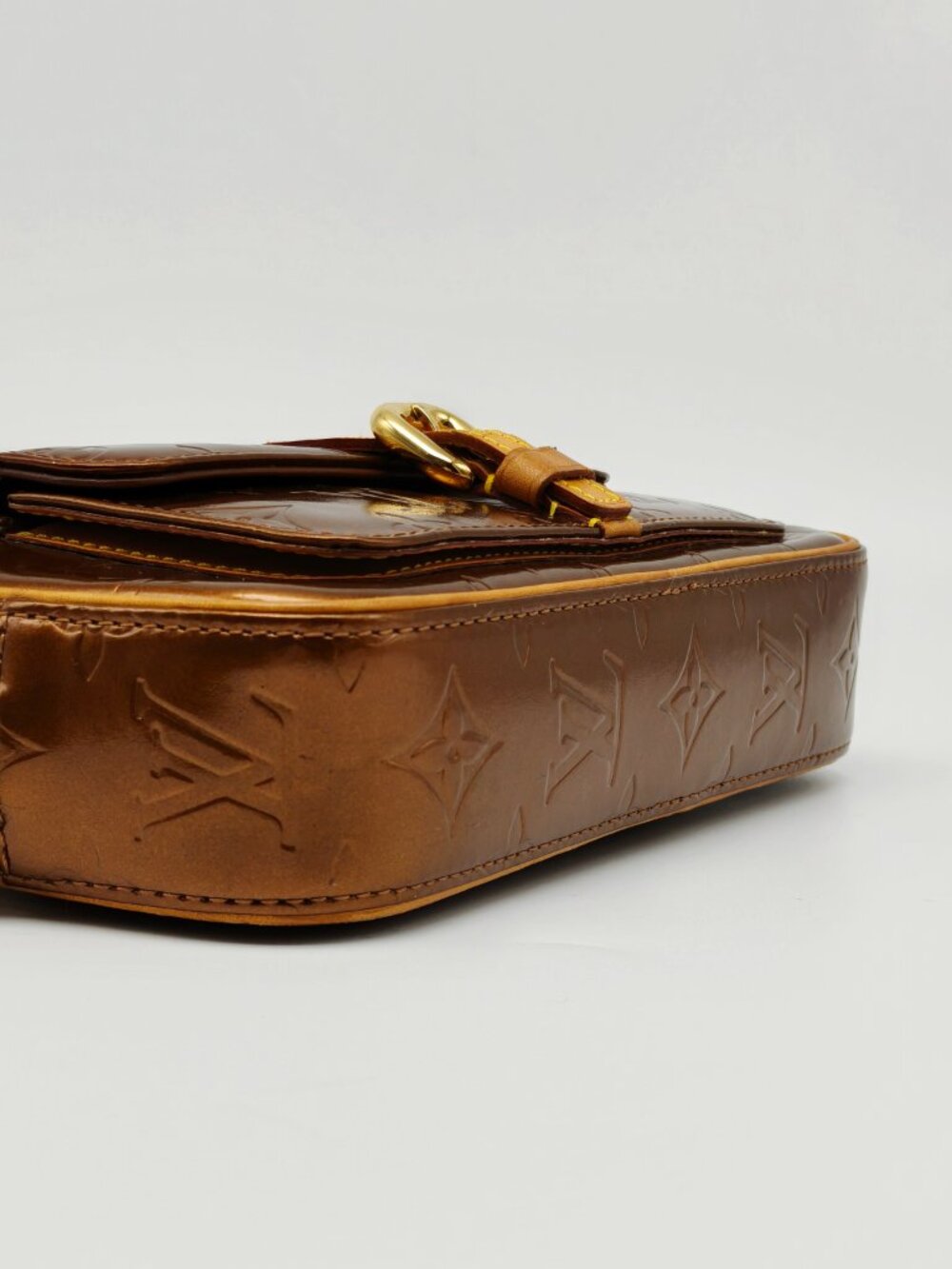 Louis Vuitton Vernis Christie MM Bronze Crossbody Shoulder Bag Patent Leather - Picture 8 of 15